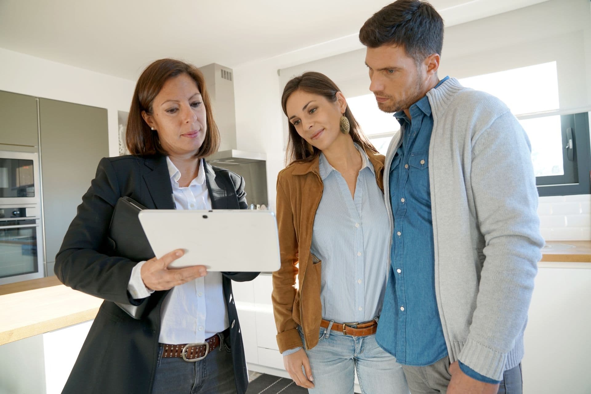 A couple consults with a professional.