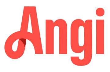 Angi logo in red text